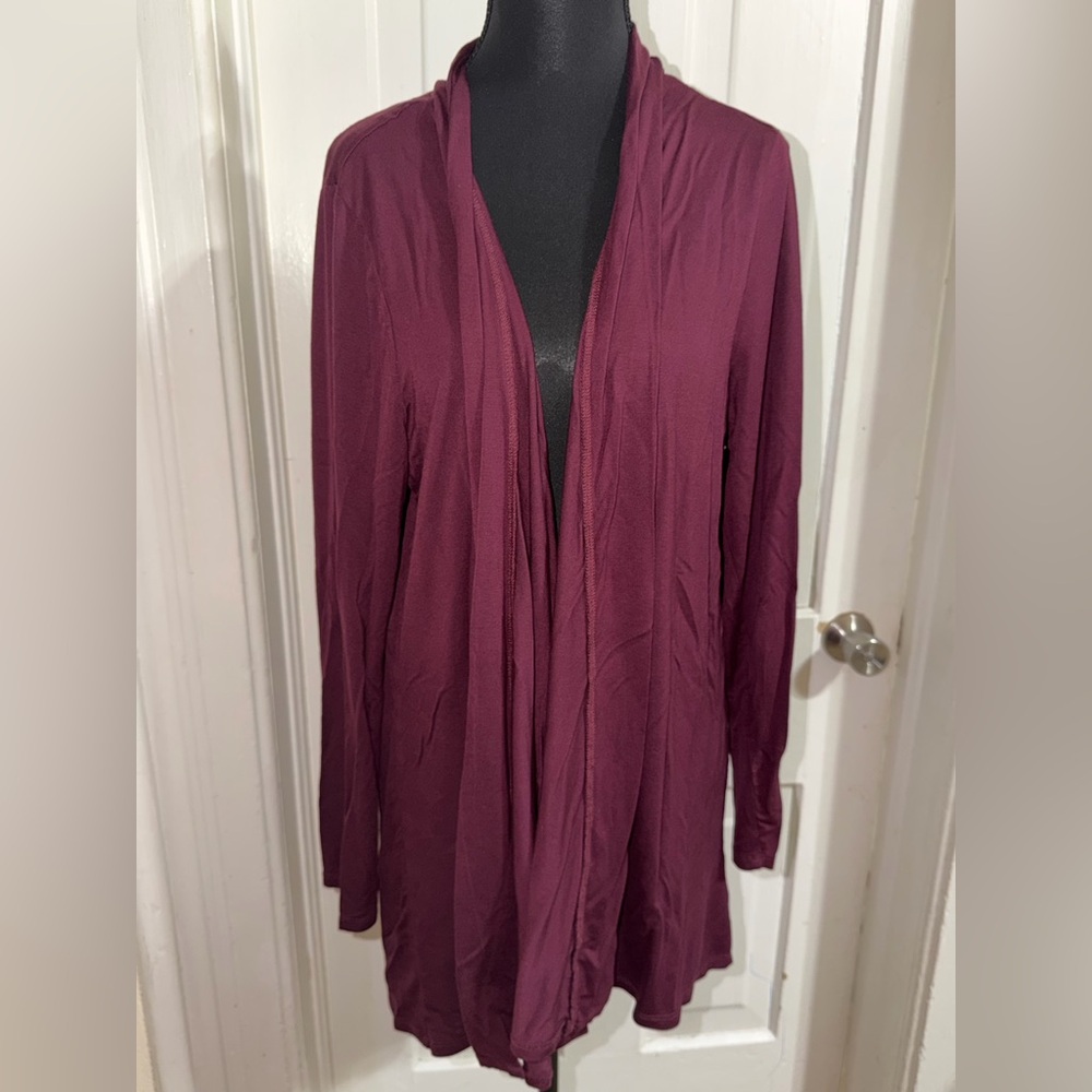 Women's plus size 1X Prescott New York Burgundy Women's Cardigan